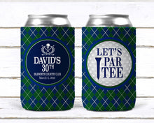 Load image into Gallery viewer, Golf Party Drink Hugger. Personalized Golf Bachelor or Birthday Party Favors. Personalized Golf Beverage Insulator!