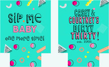 Load image into Gallery viewer, 90's Theme Party Huggers. 90's Birthday or Bachelorette Huggers. Retro Birthday Coolies. 90's Prom Party favors!