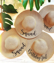 Load image into Gallery viewer, Beach Party Hat |Birthday Girl Hat |Birthday Favors | Bride Beach Hat | Dirty 30/ Bride to Be/ Floppy Beach Hat/Birthday Gift/Glitter