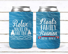 Load image into Gallery viewer, Lake Life Personalized Huggers. Lake or River Party Favors. Float Trip Favors! Bachelor or Bachelorette Tubing Party Favors!