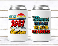 Load image into Gallery viewer, Retro Theme Party Favors. 70s theme 40 50 60 70th Birthday Party Huggers. 70's Retro Bachelor or Bachelorette. 70's theme Party Favors.