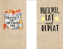 Load image into Gallery viewer, Crawfish Boil Party Huggers. Cajun Crayfish Boil Coolies. Engagement or Wedding Crawfish Boil Party Favors. Crawfish Shower Favors.