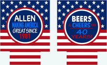 Load image into Gallery viewer, Beers and Cheers Party huggers. 21 30 40 50 Beer Birthday Favors! Bachelor Party Gifts. Cheers and Beers Party favors. Groomsman Can Cooler
