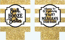 Load image into Gallery viewer, Gold and White Boot "Glitter" Huggers. Boot Birthday Huggers. Nashville Bachelorette Party Favors. Austin Birthday or Bachelorette party.