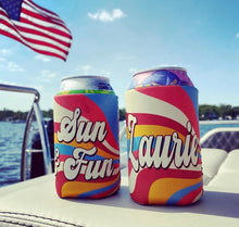 Load image into Gallery viewer, Retro Theme Party Favors. 70s theme 40 50 60 70th Birthday Party Huggers. 70's Retro Birthday or Bachelorette. 70's theme Party Favors.