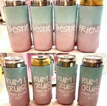 Load image into Gallery viewer, Ombre Slim party huggers. Skinny can party favors. Personalized Birthday or Bachelorette Party Favors. Slim Can Ombre Wedding party favor!