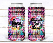 Load image into Gallery viewer, 70's Disco Theme Party favors. Disco 70's Birthday Party. Disco Dirty 30! Retro disco bach party favors. Slim Can 70's theme Party Favors