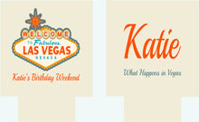 Load image into Gallery viewer, Vegas Party Cans. Vegas Slim Bachelorette or Birthday Girl's weekend Favors. Vegas Bachelorette Party Favors. Custom vegas Party huggers.
