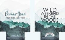 Load image into Gallery viewer, Mountain Party Can Huggers. Mountain Bachelor or Birthday Favors.Asheville Bachelorette Favors. Camping Bachelorette Party! Mountain Wedding