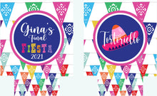 Load image into Gallery viewer, Fiesta Party Huggers. Fiesta Vacation Coolies. Mexican Bunting Party Favors. Fiesta Birthday Party Favors! Bachelorette Down to Fiesta!