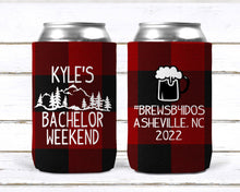Load image into Gallery viewer, Buffalo Plaid mountain Huggers. Bachelor, Bachelorette or Birthday Party Favors. Mountain Bachelor Party Favors! Ski Vacation favors!
