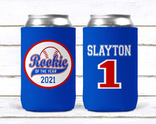 Load image into Gallery viewer, Baseball Party favors. Baseball Party Gifts. Rookie of the year Baseball Birthday Party Favors. Personalized Baseball Coolies!