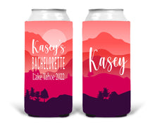 Load image into Gallery viewer, Mountain Party Can Huggers. Slim Can Wedding Favors. Asheville Bachelorette Favors. Colorado Bachelorette Party Huggers! Mountain Wedding