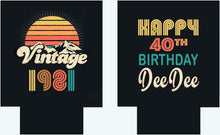 Load image into Gallery viewer, Retro Theme Party Favors. 70s theme 40 50 60 70th Birthday Party Huggers. 70's Retro Bachelor or Bachelorette. 70's theme Party Favors.