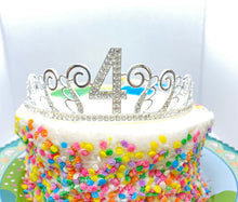 Load image into Gallery viewer, 4th Birthday tiara, 4th Birthday Gift, 4th Birthday Party Tiara, 4th Birthday Crown, 4th Birthday Party Decoration, 4 Year old girl gift!