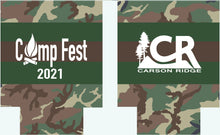 Load image into Gallery viewer, Camo Huggers. Cocktails and Campfires Party Huggers! Bachelorette Party Favors! Glamping or Camping Party! Camping Birthday. Girls weekend!