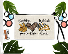 Load image into Gallery viewer, Cheer Personalized Make Up bag. Custom Cheerleading bag. Personalized Cheer Make up Bag. Personalized Cheer Team Gift! Cheerleading Gift.