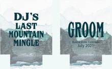 Load image into Gallery viewer, Mountain Party Can Huggers. Mountain Bachelor or Birthday Favors.Asheville Bachelorette Favors. Camping Bachelorette Party! Mountain Wedding