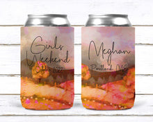 Load image into Gallery viewer, Mountain Party Can Huggers. Mountain Bachelor or Birthday Favors.Asheville Bachelorette Favors. Camping Bachelorette Party! Mountain Wedding