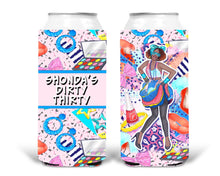 Load image into Gallery viewer, 80's Theme Party Huggers. Slim Can 80's Birthday or Bachelorette Huggers. Retro Birthday Coolies. 80's Prom Party favors!