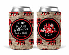 Load image into Gallery viewer, Plaid Party Huggers. Personalized Lumberjack party Favors. Plaid Bachelor or Birthday party Favors. Baby Shower Plaid Favors. Wild One!