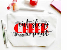 Load image into Gallery viewer, Cheer Personalized Make Up bag. Custom Cheerleading bag. Personalized Cheer Make up Bag. Personalized Cheer Team Gift! Cheerleading Gift.