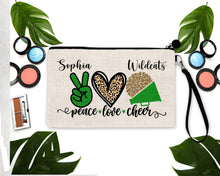 Load image into Gallery viewer, Cheer Personalized Make Up bag. Custom Cheerleading bag. Personalized Cheer Make up Bag. Personalized Cheer Team Gift! Cheerleading Gift.