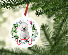 Load image into Gallery viewer, Bichon Frise Ornaments. Custom Bichon Frise Gift. Personalized Bichon Frise Ornament. Bichon Frise Mom gift! Bichon Frise