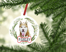 Load image into Gallery viewer, Husky Ornaments. Personalized Gift for the Husky lover! Brown or Black Husky Ornament. Perfect Husky Gifts for the dog mom or dad!