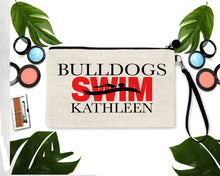 Load image into Gallery viewer, Swim Make Up bag. Custom Swimmer bag. Personalized Swim Team Bag. Swim Mom Gift! Great Swim Team Coach Gift. Swim Gift.Girls Swim Bag.