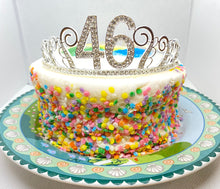Load image into Gallery viewer, 46th Birthday tiara, 46 Birthday Headband, 46 Birthday Party Tiara, 46th Birthday Crown, 46 Birthday Party Decoration, 46 cake topper!