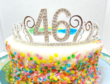 Load image into Gallery viewer, 46th Birthday tiara, 46 Birthday Headband, 46 Birthday Party Tiara, 46th Birthday Crown, 46 Birthday Party Decoration, 46 cake topper!