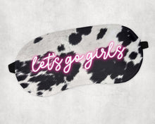 Load image into Gallery viewer, Cowhide Party Sleep Mask! disco cowgirl party favors. cowhide birthday party favors. Disco bachelorette Party! Disco Birthday Sleep Masks!