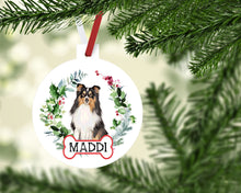 Load image into Gallery viewer, Shetland Sheepdog Ornaments. Custom Shetland Sheepdog Ornament. Personalized Shetland Sheep Dog Ornament. Perfect Shetland Sheepdog Gifts!