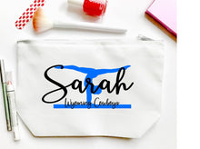 Load image into Gallery viewer, Gymnast Personalized bag. Custom Gymnastics bag. Personalized Gymnastics Make up Bag. Personalized Gymnastics Team Gift! Gymnast Gift.