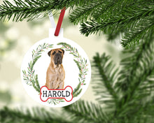 Load image into Gallery viewer, Mastiff Ornaments. Personalized Gift for the English Mastiff lover! Mastiff Dog Ornament. Perfect Mastiff Gift for the dog mom!