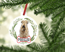 Load image into Gallery viewer, Wheaten Terrier Dog Ornaments. Personalized Soft Coated Terrier Dog Gift! Custom Wheaten Terrier Ornament. Wheaten Terrier Mom gift!