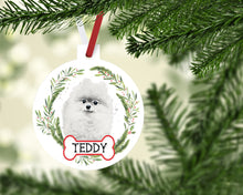 Load image into Gallery viewer, Pomeranian Dog Ornaments. Personalized Pomeranian Puppy Gift! Personalized Pomeranian Spitz Ornament. Pomeranian rescue dog Mom gift!
