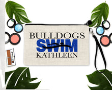 Load image into Gallery viewer, Swim Make Up bag. Custom Swimmer bag. Personalized Swim Team Bag. Swim Mom Gift! Great Swim Team Coach Gift. Swim Gift.Girls Swim Bag.
