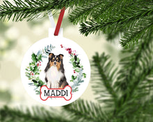 Load image into Gallery viewer, Shetland Sheepdog Ornaments. Custom Shetland Sheepdog Ornament. Personalized Shetland Sheep Dog Ornament. Perfect Shetland Sheepdog Gifts!
