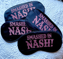 Load image into Gallery viewer, Glitter Nashville Sleep Mask! Great Nashville Bachelorette or Birthday party FAVORS. Nashville hangover bags! Nashville Party Favors.