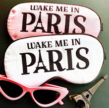 Load image into Gallery viewer, Paris Sleep Mask! Great Paris Bachelorette or Birthday party FAVORS. Great Paris Girls Weekend gift! Bachelorette Party! Paris Favors!