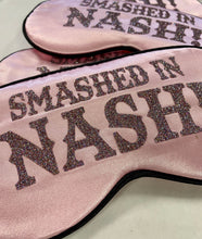 Load image into Gallery viewer, Glitter Nashville Sleep Mask! Great Nashville Bachelorette or Birthday party FAVORS. Nashville hangover bags! Nashville Party Favors.