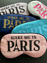 Load image into Gallery viewer, Paris Sleep Mask! Great Paris Bachelorette or Birthday party FAVORS. Great Paris Girls Weekend gift! Bachelorette Party! Paris Favors!