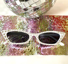 Load image into Gallery viewer, Bling Cat Eye Sunglasses! | Bachelorette Sunglasses | Disco Birthday Party Favors! | Bachelorette Party Favors | Bling Bride Sunglasses