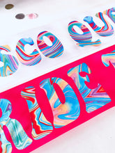 Load image into Gallery viewer, Disco Party 4" Satin Sash. Glitter Disco Bride Sash. Disco Bachelorette Sash! Disco Cowgirl Party Sash! Retro 70's Bachelorette Party!