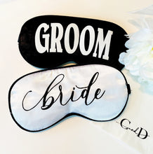 Load image into Gallery viewer, Glitter Bride Sleep Mask! Wedding shower Gift. Engagement Party gifts! Bride and Groom gifts. Bachelorette Party sleep mask. Gift for Bride!