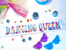 Load image into Gallery viewer, Disco Party 4" Satin Sash. Glitter Disco Bride Sash. Disco Bachelorette Sash! Disco Cowgirl Party Sash! Retro 70's Bachelorette Party!
