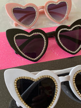Load image into Gallery viewer, Bling Heart Sunglasses | Bachelorette glasses | Bride Sunglasses | Bachelorette Party Heart Sunglasses, Bridesmaid Proposal, Bridesmaid Gift