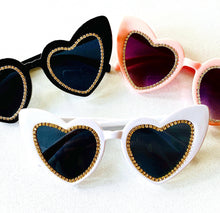 Load image into Gallery viewer, Bling Heart Sunglasses | Bachelorette glasses | Bride Sunglasses | Bachelorette Party Heart Sunglasses, Bridesmaid Proposal, Bridesmaid Gift